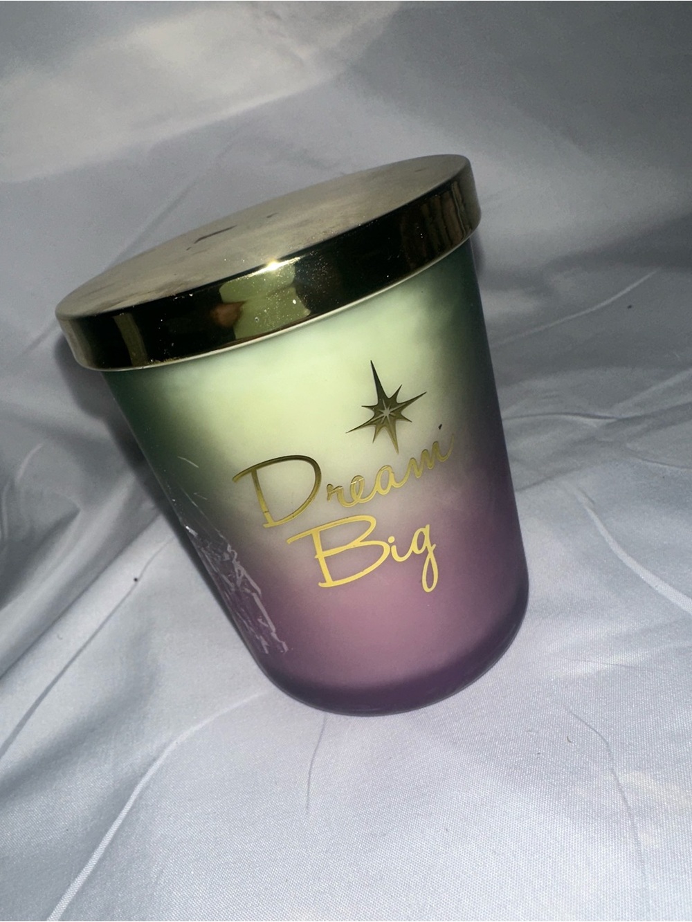 Disney Princess x POPSUGAR Dream Big Candle NEW Unburned Ombré Gold
